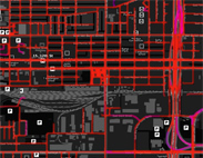 Heat Map Lines - Pheonix Roads - Zoomed In/Increased Blur