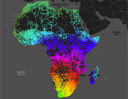 Africa Map Drive Time from Cape Town Thin Lines