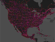 Heat Map Lines - US Roads
